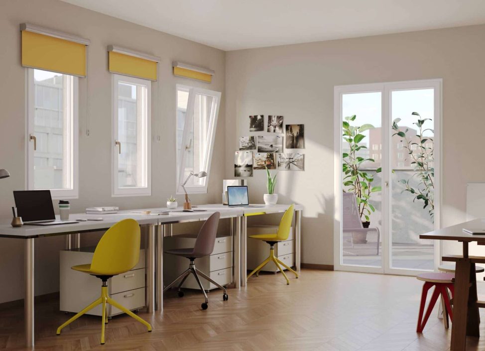 Ufficio con finestre e porta finestra in pvc